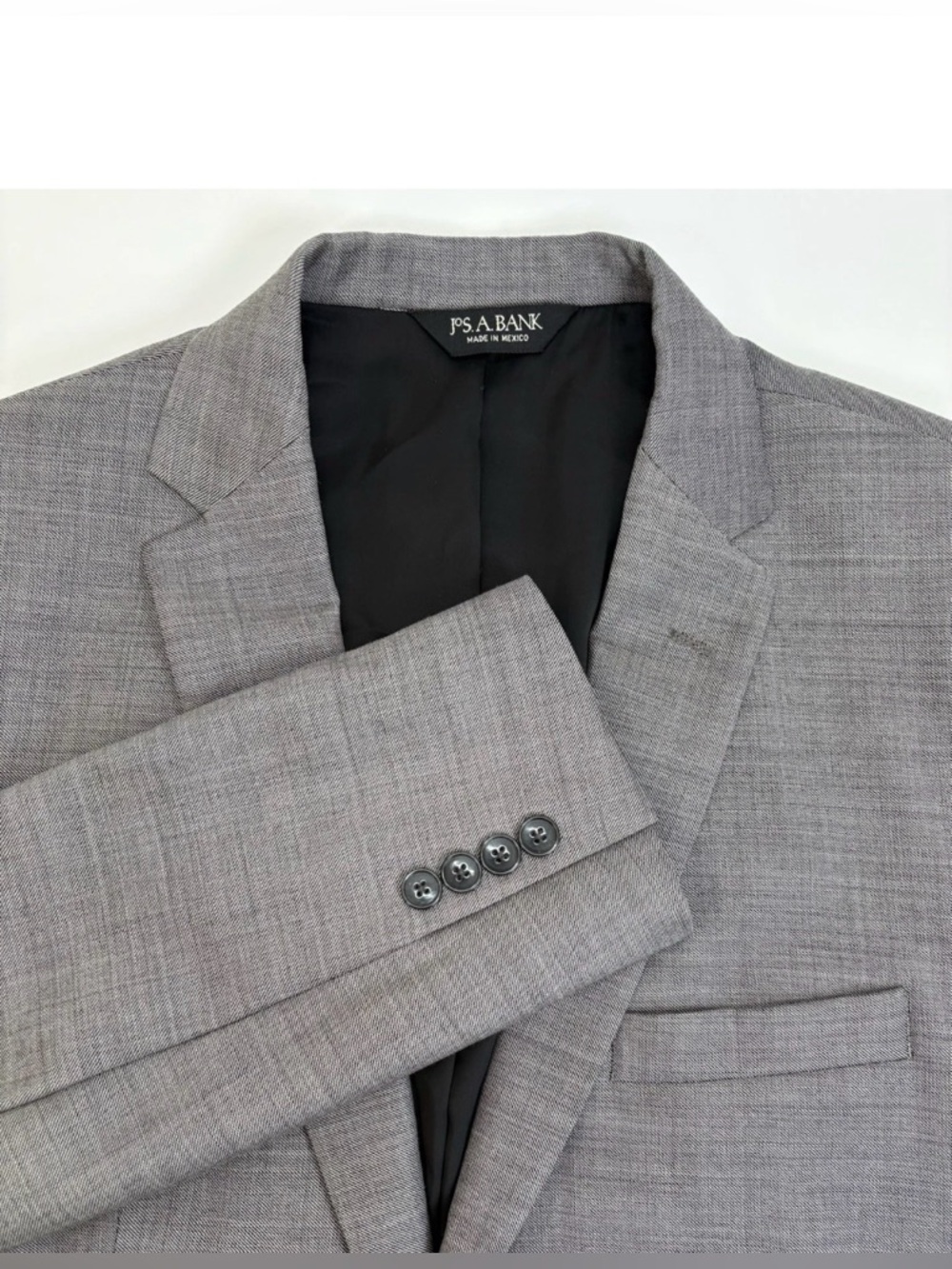 Jos A Bank Travelers Slim Fit Suit Jacket. Men's 40L Gray 100% Wool Blazer
